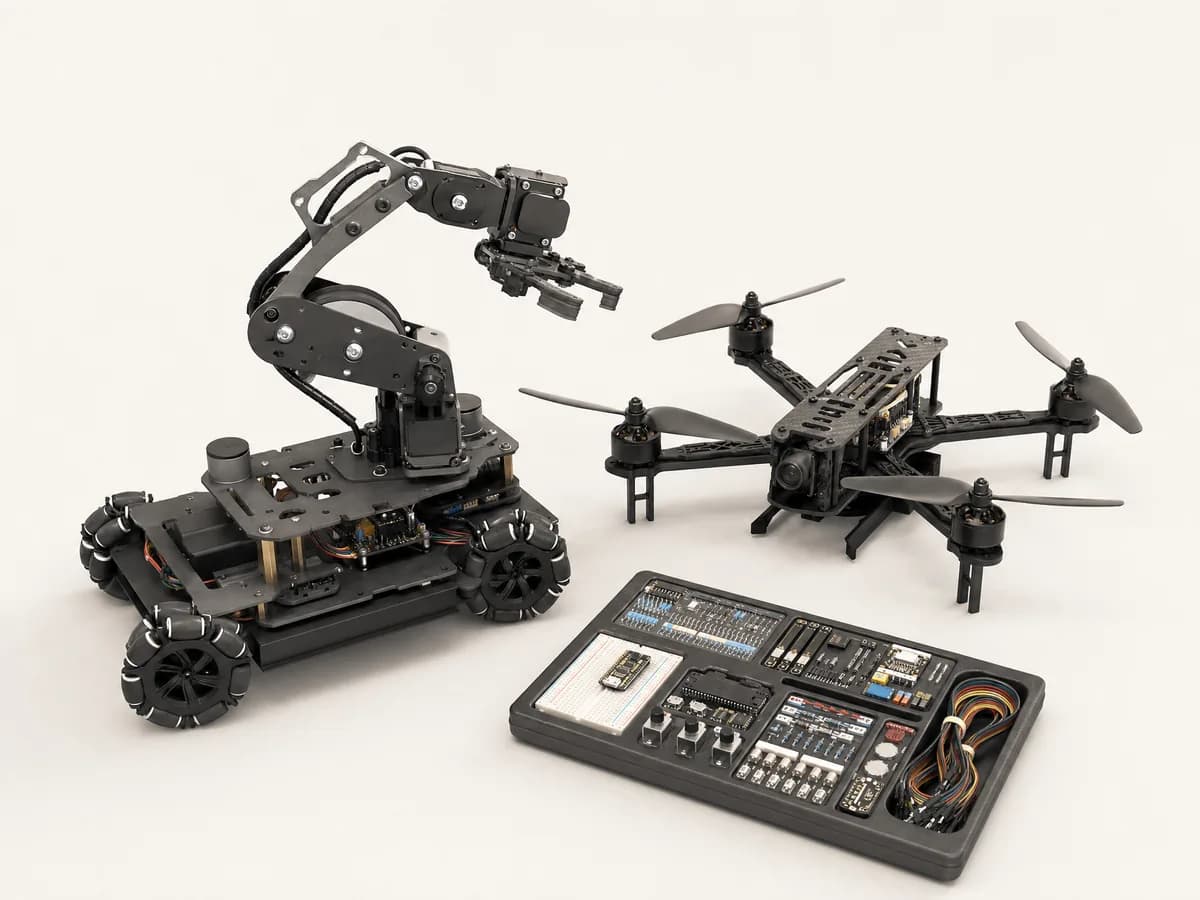 A robotic arm, drone and electronics kit for teens