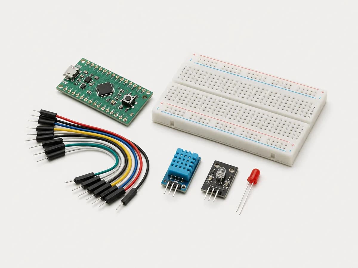 STEM and coding kits arranged on a light desk
