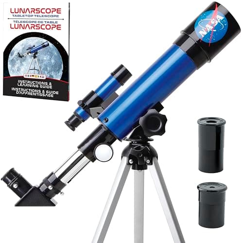 NASA Lunar Telescope for Kids with tabletop tripod and two eyepieces