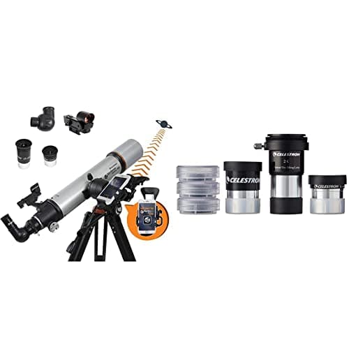 Celestron StarSense Explorer DX 102AZ smartphone app-enabled refractor telescope on an adjustable tripod
