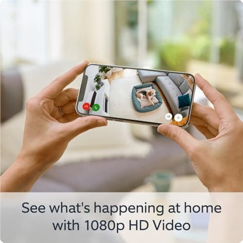 Ring app showing live 1080p HD video from an indoor camera on a smartphone