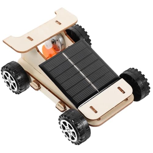 DOITOOL wooden solar powered car STEM kit for kids, no batteries needed