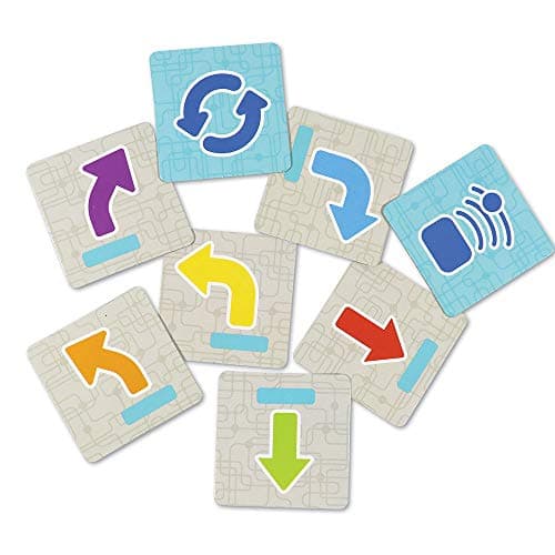 Botley 2.0 coding cards showing arrow, loop and object-detection command symbols
