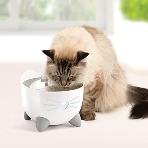 Catit PIXI Smart Drinking Water Fountain for cats with triple action carbon filter, refill level window and LED nightlight