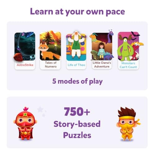 PlayShifu Plugo Count app showing a story-based maths challenge with cartoon characters