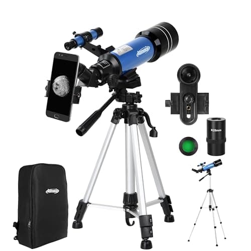 Aomekie 70/400 astronomy telescope for beginners with adjustable tripod, phone adapter and backpack