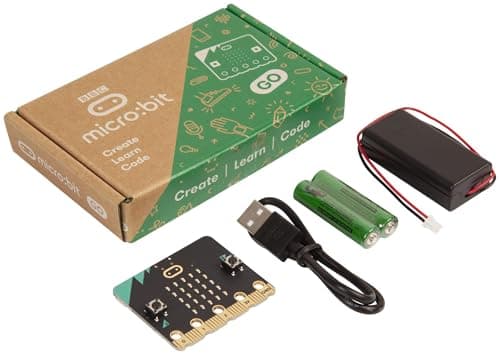 BBC micro:bit V2 Go Starter Kit with board, battery pack and USB cable