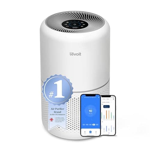 Levoit Core 300S smart HEPA air purifier with laser air-quality sensor and auto sleep mode for rooms up to 108 square metres