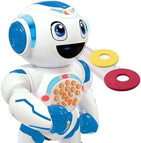 Lexibook Powerman Star robot shown in its retail packaging highlighting its interactive and programmable features