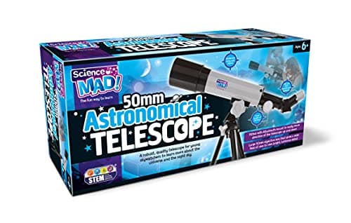 Science Mad 50mm astronomical telescope for kids with tabletop tripod