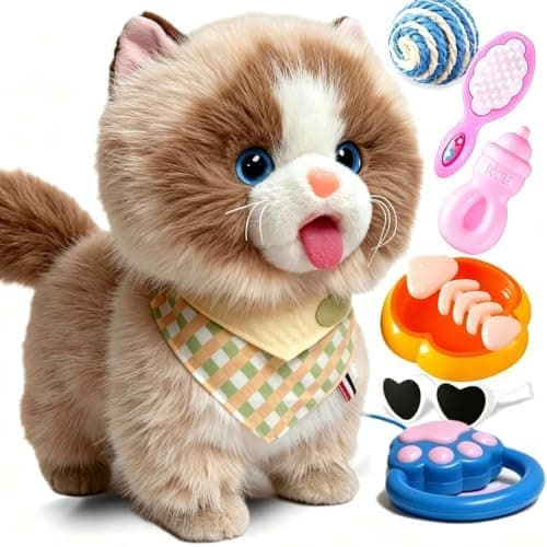 Marsjoy electronic walking ragdoll cat on a lead