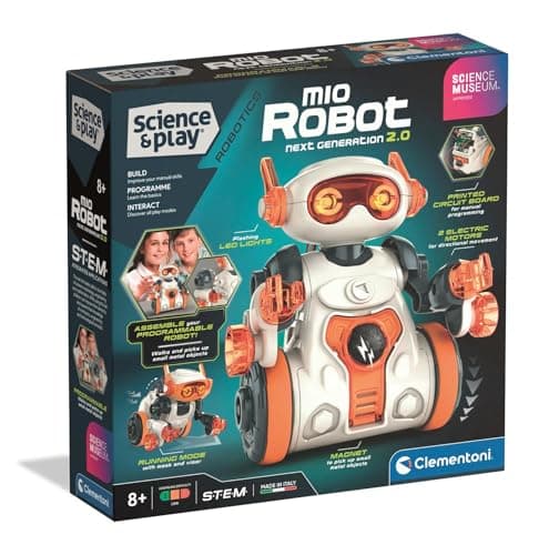 Clementoni Science Museum Mio Robot 2.0 build-and-code STEM robot for children aged 8 and up