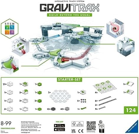 GraviTrax multi-level marble run construction showing height tiles stacked to create elevation