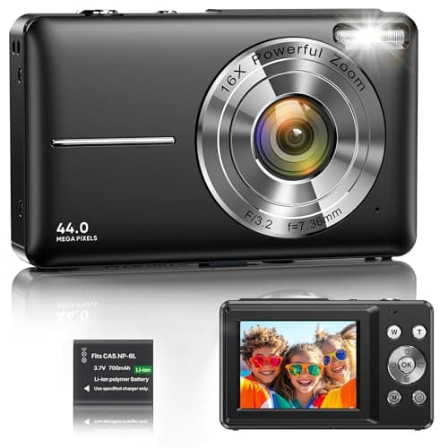44MP 1080P compact vlogging camera for teens with 2.4 inch screen and 16x zoom