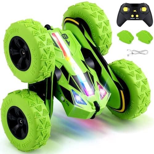 Threeking Green all-terrain 4WD remote control stunt car for kids