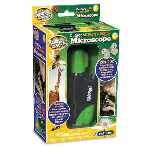 Brainstorm Toys Outdoor Adventure handheld microscope for young children with LED light