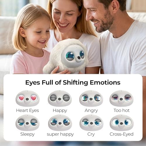 Ropet AI companion pet interacting with a person and reacting to touch