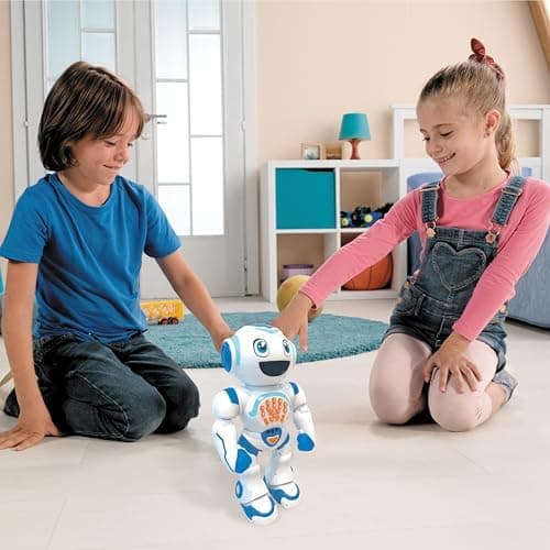 Lexibook Powerman Star robot displaying its light-up features and articulated arms during play