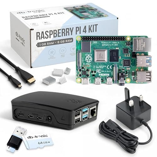 db-tronic Raspberry Pi 4 starter kit with case, power supply and SD card