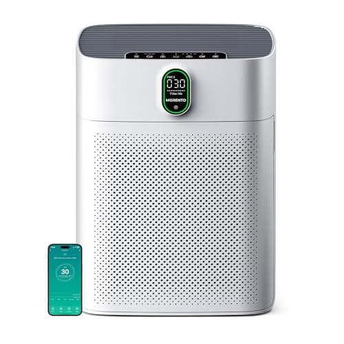 MORENTO smart air purifier for large rooms up to 1076 square feet with WiFi, Alexa and 24dB quiet mode