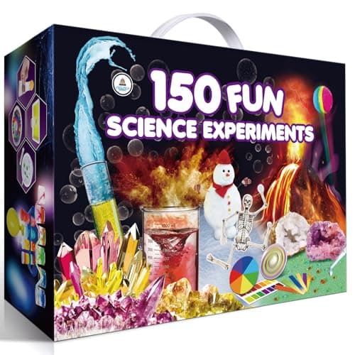 UNGLINGA 150 experiments science kit for kids with volcano and test tubes