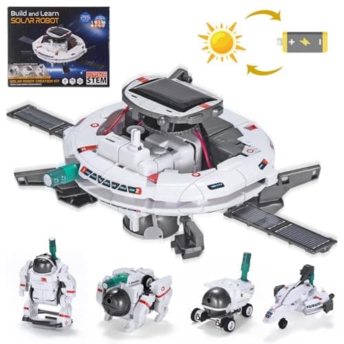 OMWay 6-in-1 space themed solar and battery powered robot kit for kids