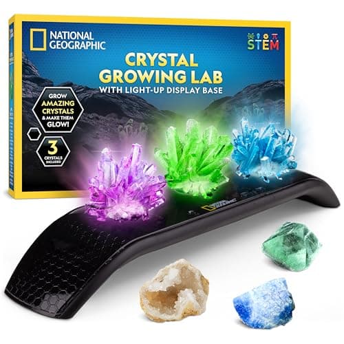 National Geographic Crystal Growing Kit with light-up display stand