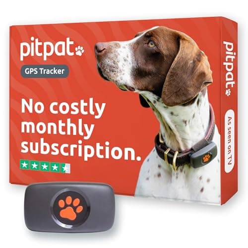 PitPat GPS Dog Tracker with no monthly fees, satellite tracking with unlimited range and 100 percent waterproof design