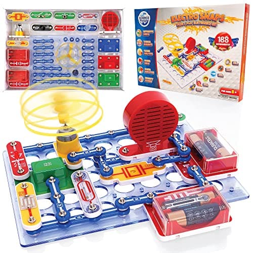 Science Kidz electronics kit with snap-together circuit parts and 188 experiments for children