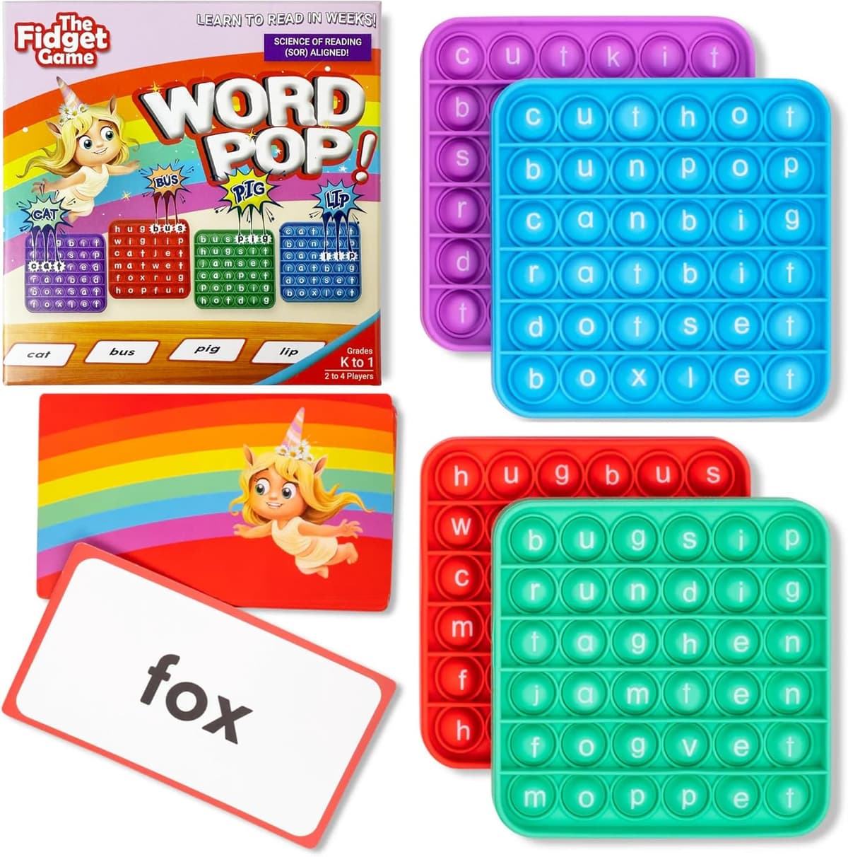 The Fidget Game Word Pop CVC phonics game